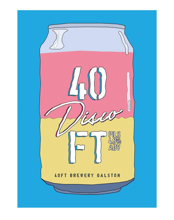Disco Pils Can Print by @_squiffy
